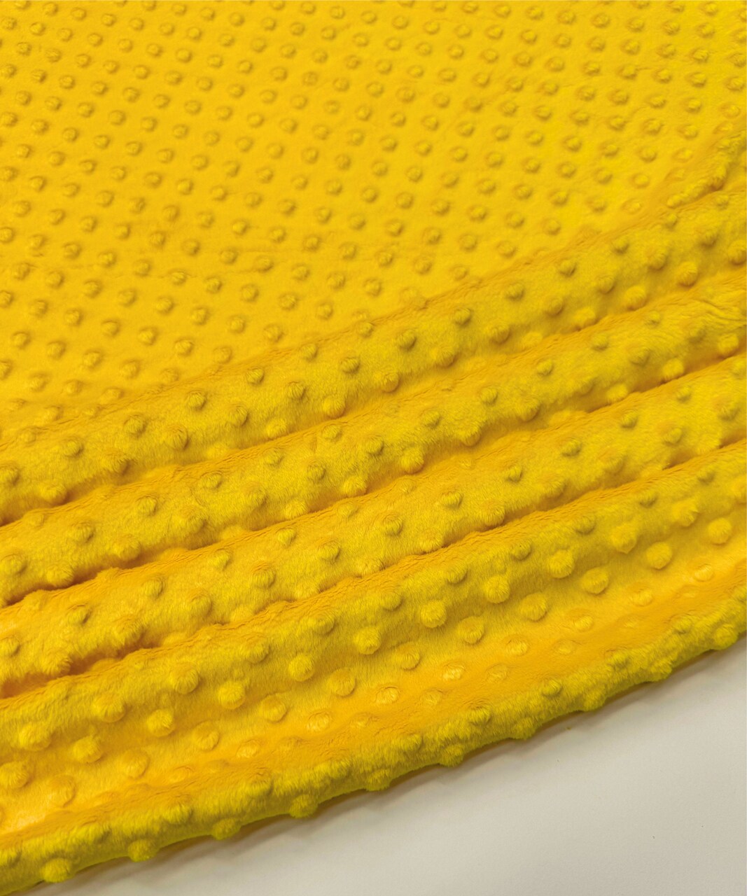 Yellow Minky Dot Fabric by the Yard, 60" Wide Ultra-Soft Plush Minky Fabric for Baby Blankets, Nursery Decor, Plush Toys & Sewing